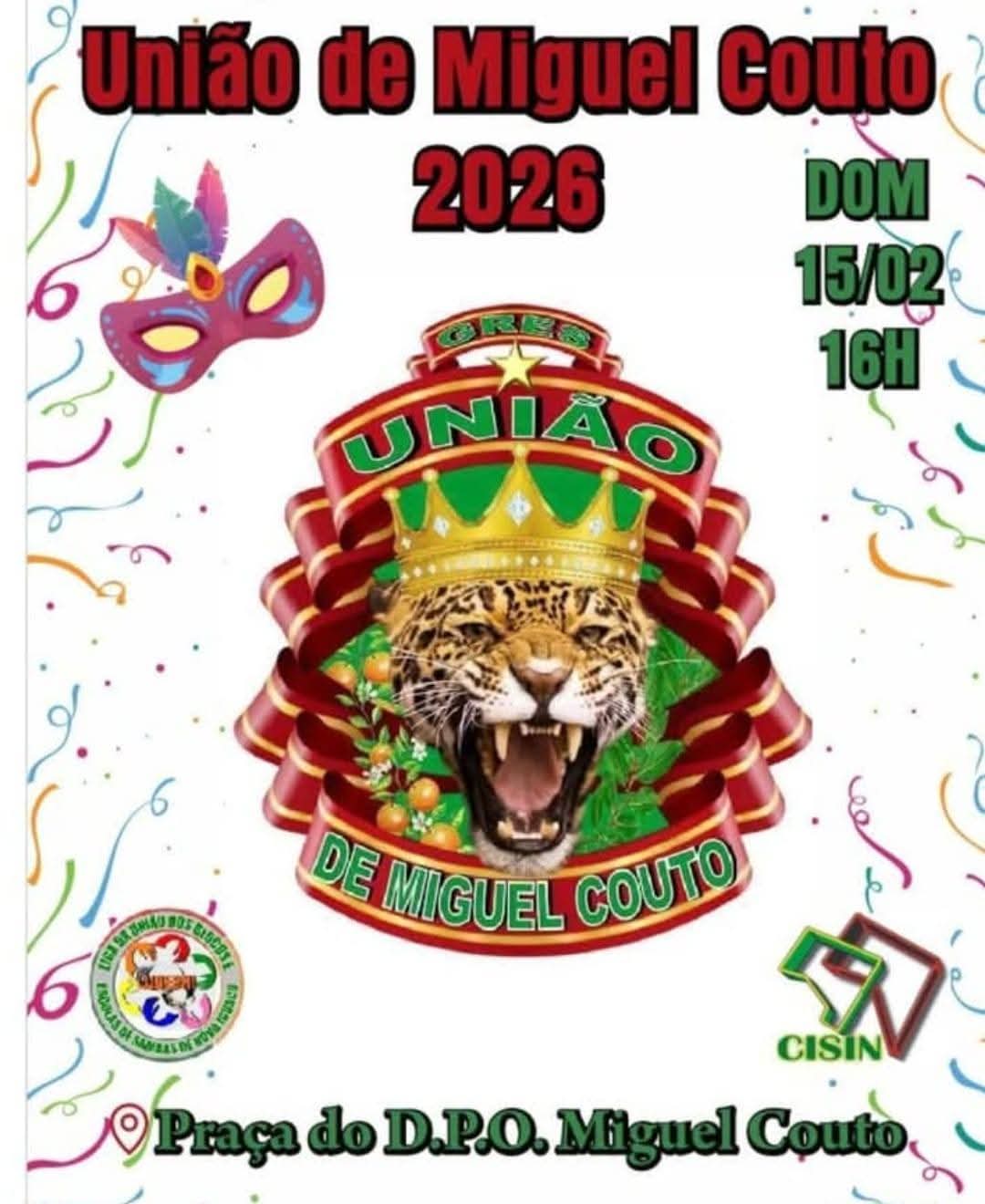 Cartaz oficial do GRES União de Miguel Couto, Carnaval 2026